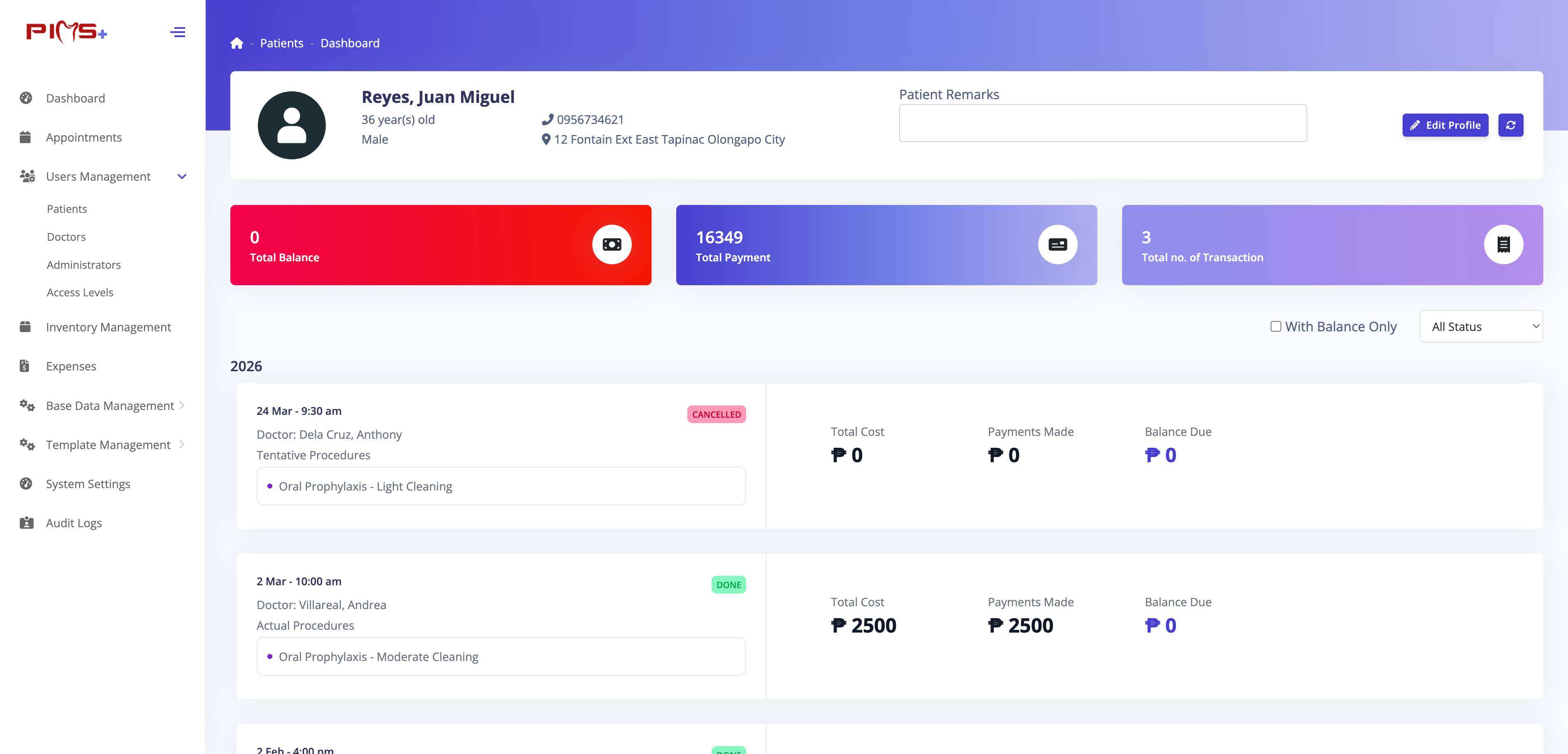 Patient Dashboard